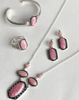 Shielded Pink Rhodonite and Sterling Silver Ring