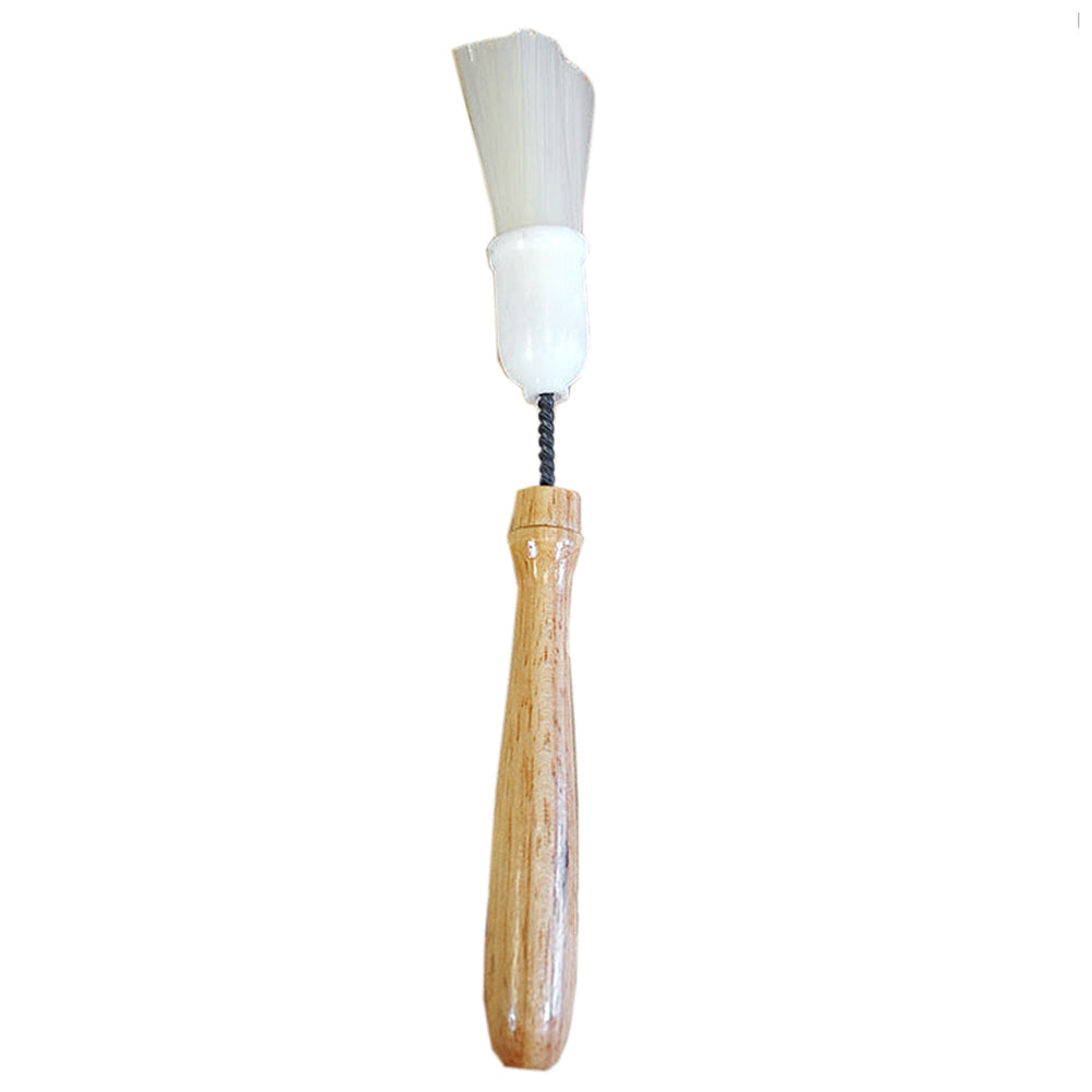 Hilason Show White Bristle Brush with Wooden Handle - Durable Grooming &amp; Cleaning Brush