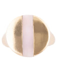 Signet Pink Opal and Bronze Circle Ring