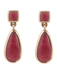 Smooth Teardrop Earrings - Ruby Quartz