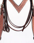 COMFYTACK Western Leather Horse Headstall Tack Tan