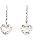 Sterling Silver Engraved Heart Hoop Earrings
