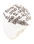 Sterling Silver Engraved Heart Statement Ring