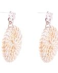 Sterling Silver Tan Rattan Statement Earrings