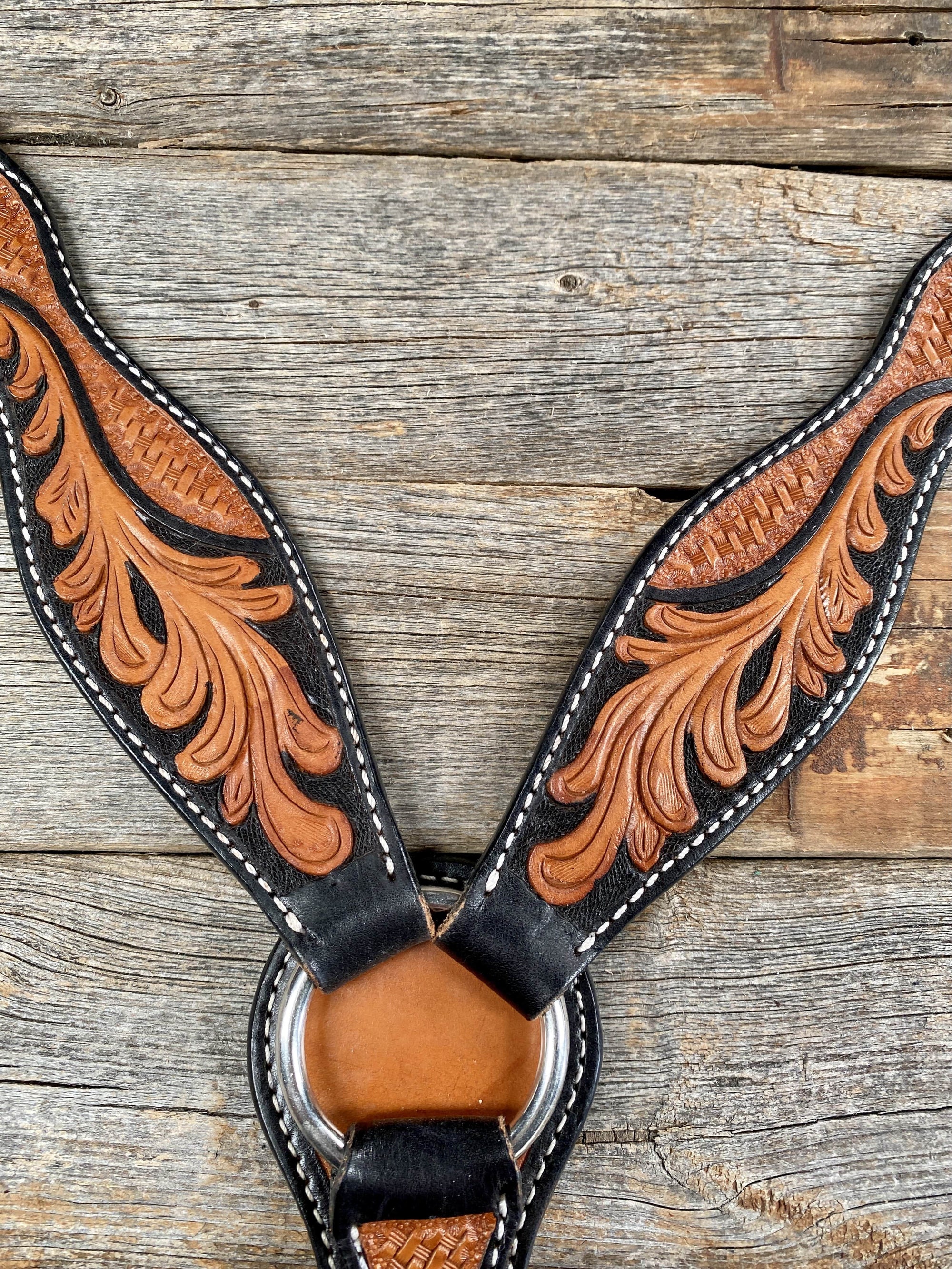 Basketweave - Leaf Scalloped Two Tone Breastcollar 