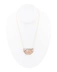 Terra Pink Peach Moonstone and Golden Bronze Necklace
