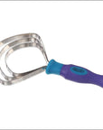 Tough 1 Horse Great Grips Metal Curry Comb Steel 3 Blade Teal Purple