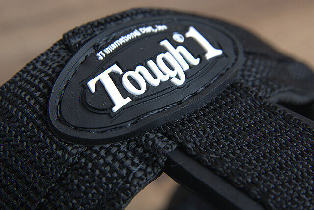 Tough 1 Poly Nylon Black Pony Horse Grazing Muzzle W/ Throat Snap &amp; Ring
