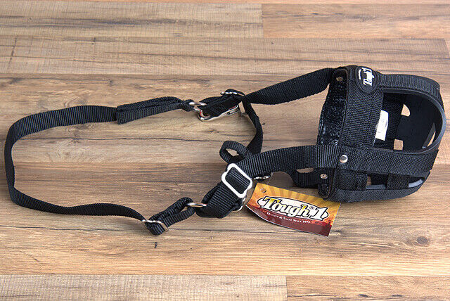 Tough 1 Poly Nylon Black Pony Horse Grazing Muzzle W/ Throat Snap &amp; Ring