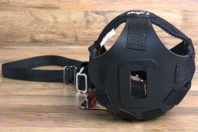 Tough 1 Poly Nylon Black Pony Horse Grazing Muzzle W/ Throat Snap &amp; Ring