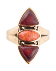 Tri-Stone Bordeaux Quartz Ring
