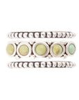 Triple Play Blue Turquoise and Sterling Silver Stack Ring