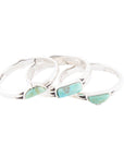 Triple Stack Shaped Turquoise and Sterling Silver Ring Set