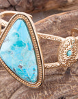 Tulum Blue Turquoise Golden Cuff Bracelet