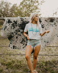 Turquoise Drippin' Western Graphic Tee