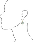 Blue Turquoise Maltese Golden Cross Earrings
