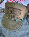 Turquoise Rondelle Hat Chain