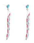 Turquoise Woven Seed Bead Earrings