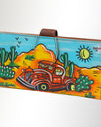 American Darling Wristlet Bag, Hand-Painted Genuine Leather, Western Vegetable Tanned Full Grain Leather Wallet Bag