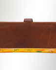 American Darling Wristlet Bag, Hand-Painted Genuine Leather, Western Vegetable Tanned Full Grain Leather Wallet Bag