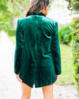 Hunter Green Velvet Blazer-clearance