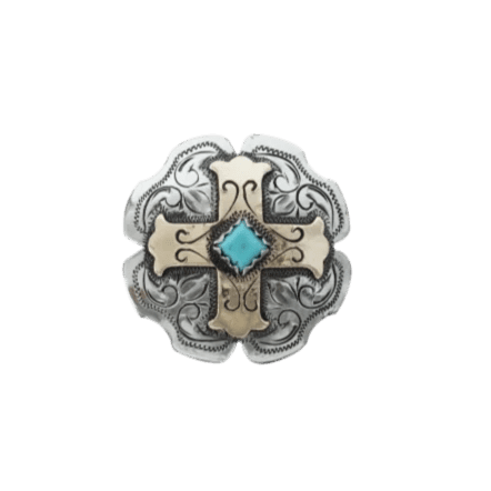 Antique Silver &amp; Gold Concho 1.5" W189L