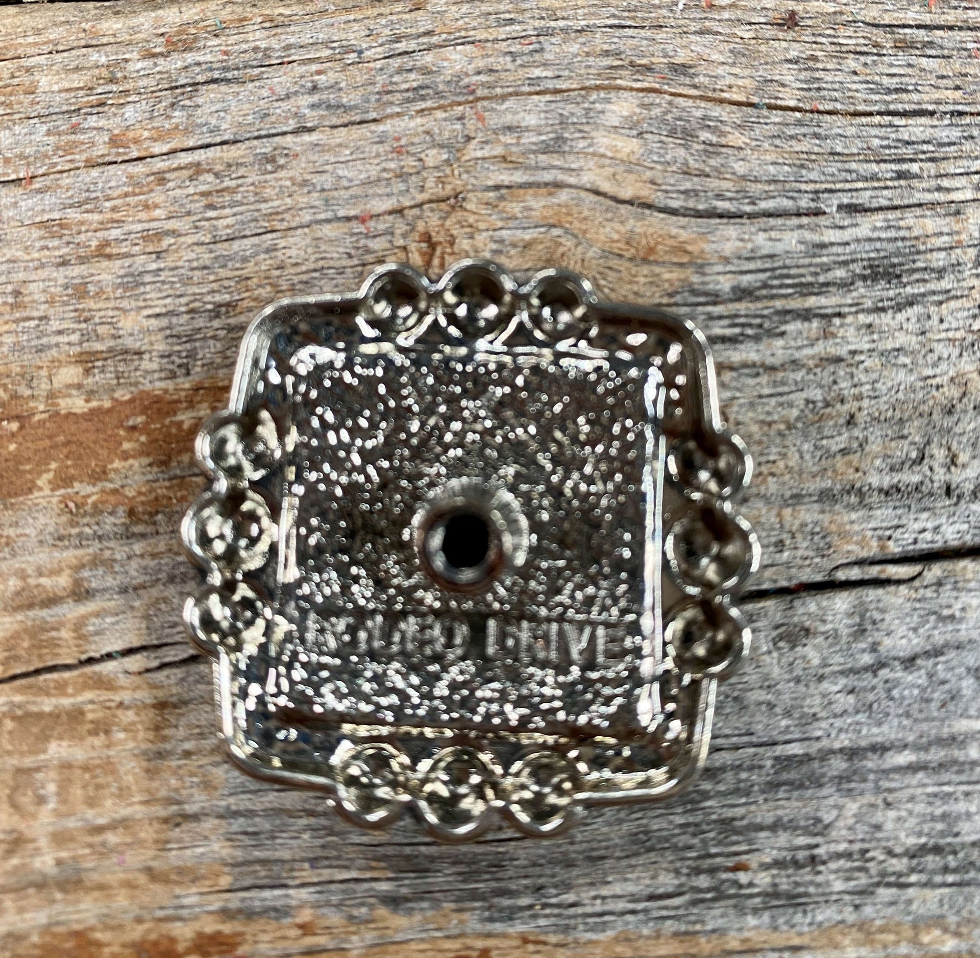 Antique Silver Square Concho with Gold Horse 1.5" W186L