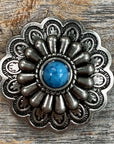 Antique Silver Turquoise Concho 1.5" W203L
