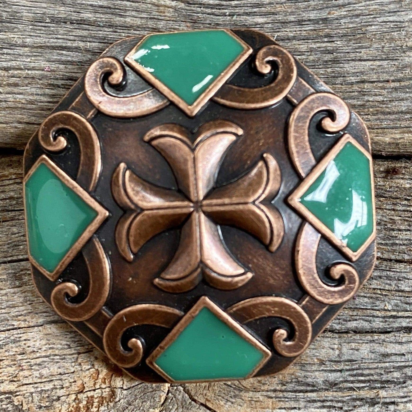 Copper Emerald Green  Concho 1.5" W209L