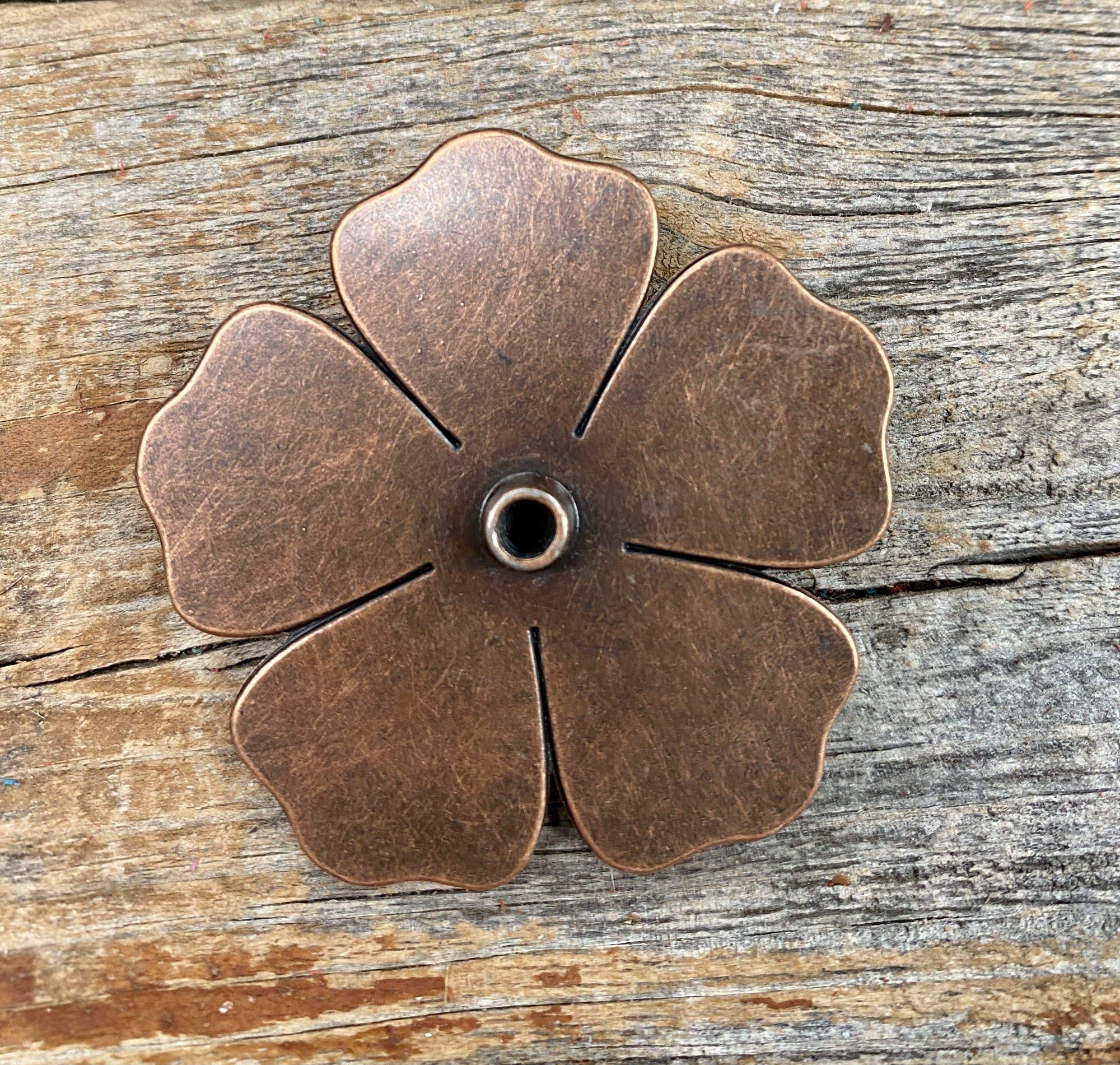 Copper Flower Turquoise Concho  2"  W111L