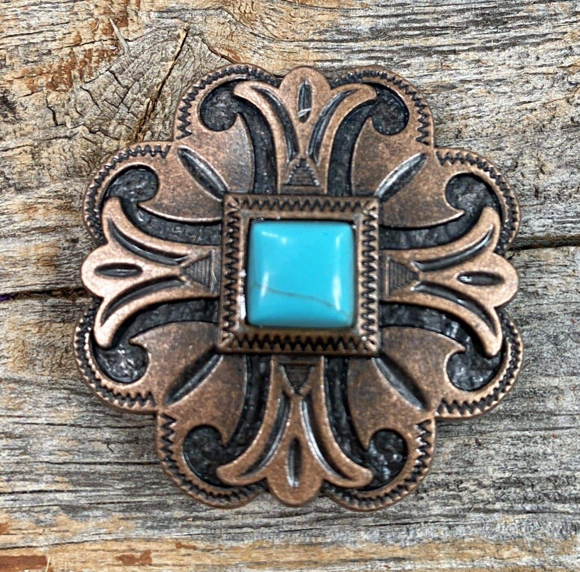 Copper Turquoise Concho 1.5" W141L