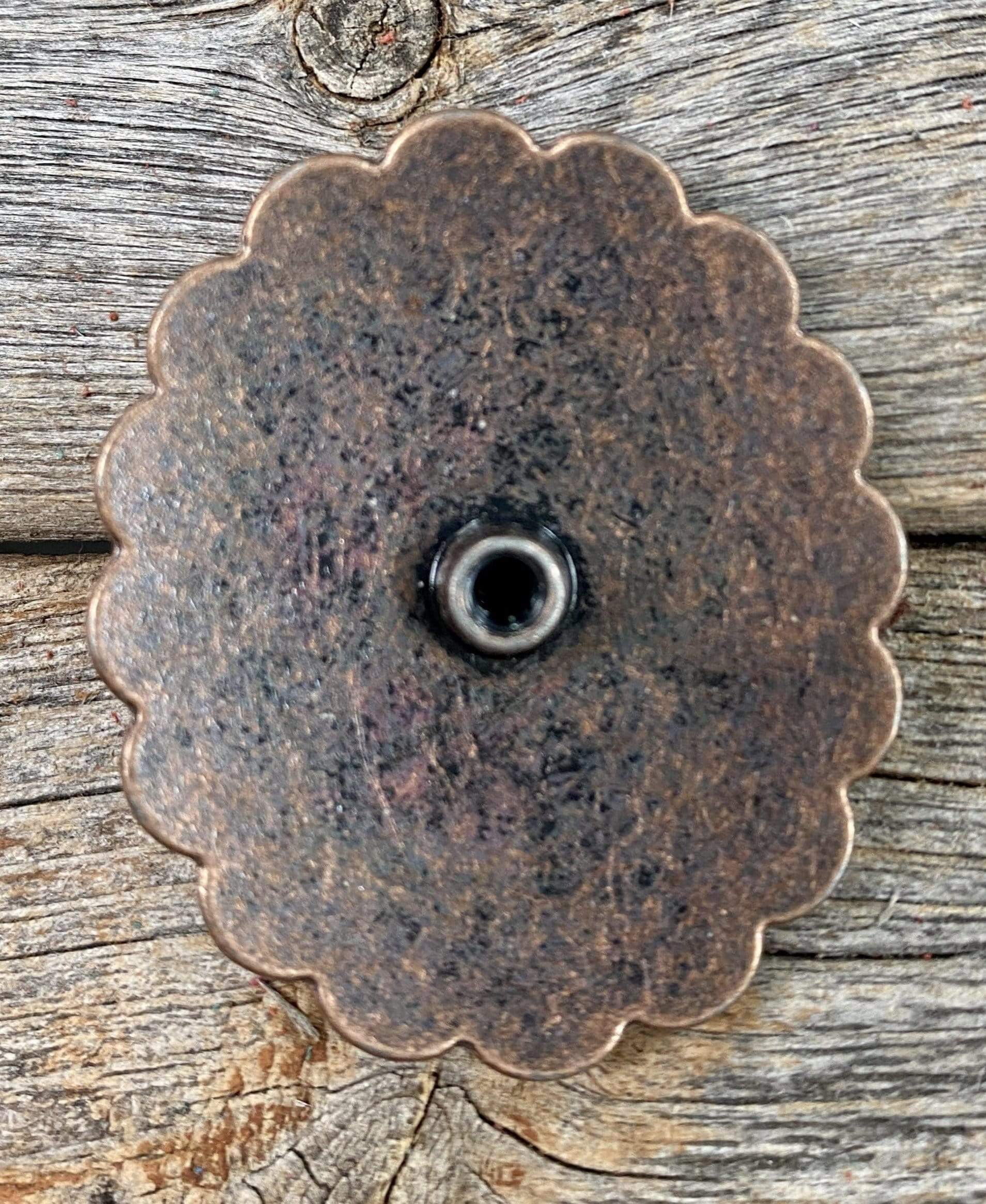 Copper Turquoise Oval Concho 1.75" W179L