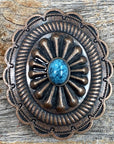 Copper Turquoise Oval Concho 1.75" W179L