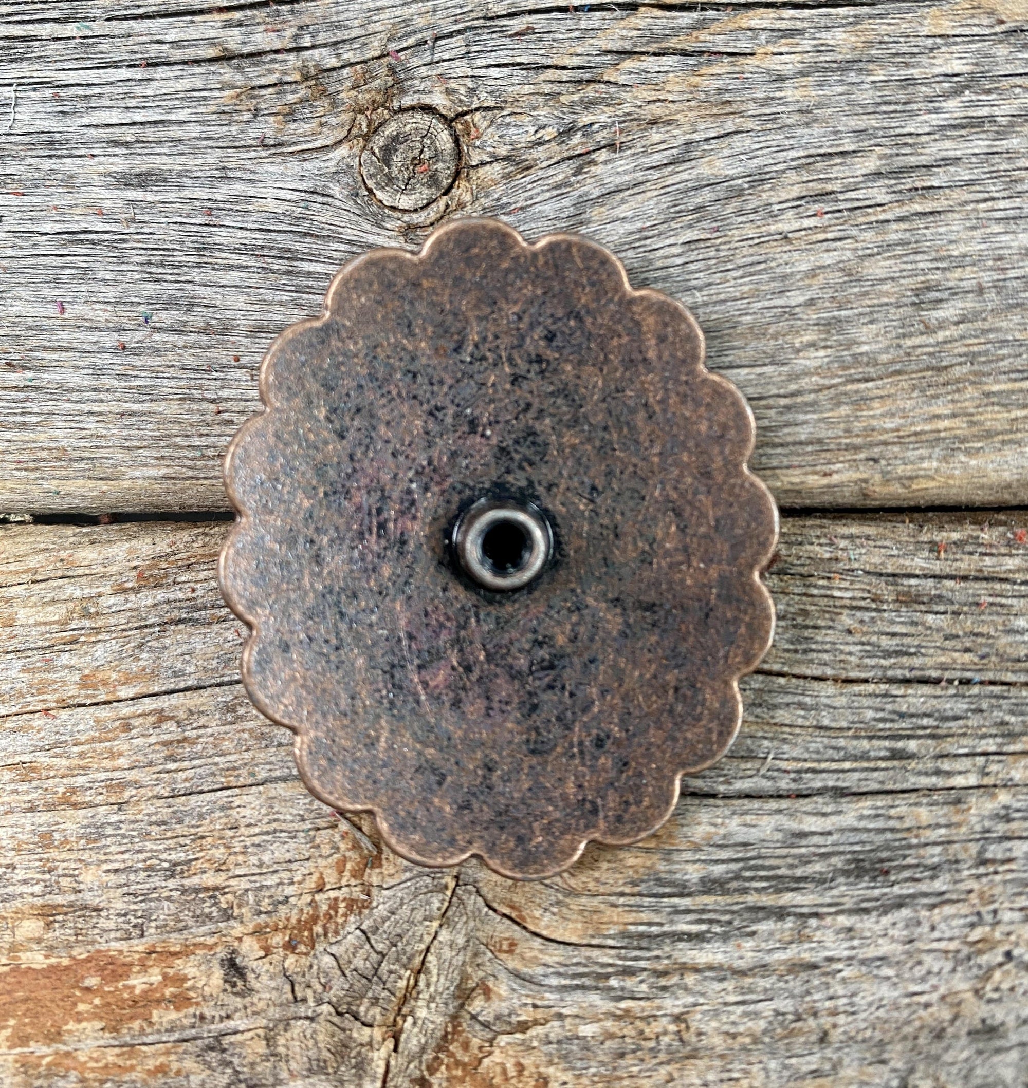 Copper Turquoise Oval Concho 3/4” W179S
