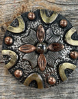 Floral Dots Antique Silver Western Concho 1.5" W147L
