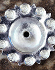 Western Screw Back Concho Silver Finish Floral Saddle Bling Cowgirl