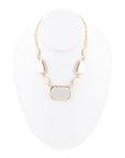 White Mother of Pearl and Golden Bronze Statement Necklace