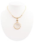 White Mother of Pearl Golden Statement Pendant Necklace