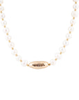 White Pearl Golden Beaded Strand Necklace