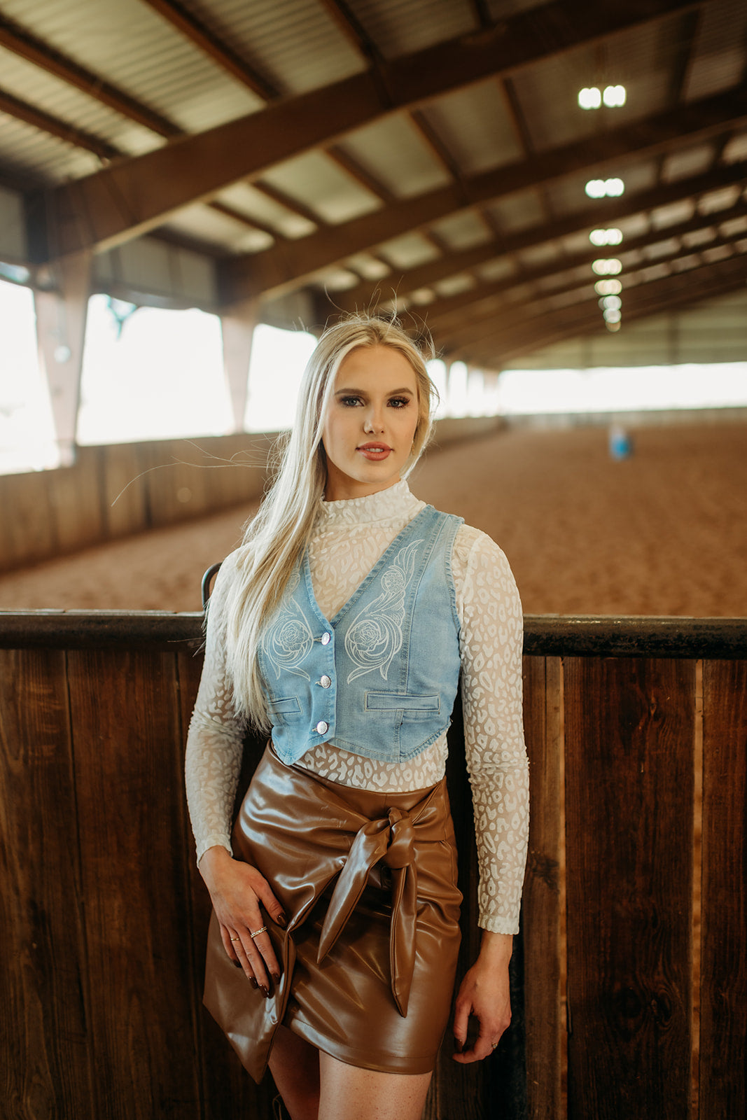 WHITE LEOPARD VELVET BURNOUT LAYERING TOP