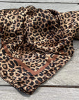 35X35"  Brown Leopard Wild Rag / Scarf WR169