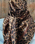 35X35"  Brown Leopard Wild Rag / Scarf WR169