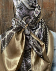 35X35"  Tan & Pink Paisley Wild Rag / Scarf WR2145