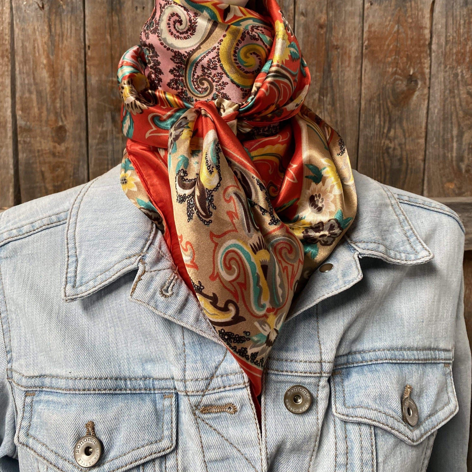 35X35" Red That So 70's Paisley Wild Rag / Scarf WR231