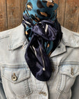 35X35"  Teal Cheetah Wild Rag /Scarf WR2404
