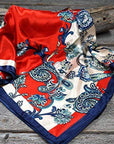 35X35" Red & Navy Paisley Wild Rag / Scarf WR300