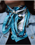 35X35" Ornate Turquoise Wild Rag / Scarf WR326