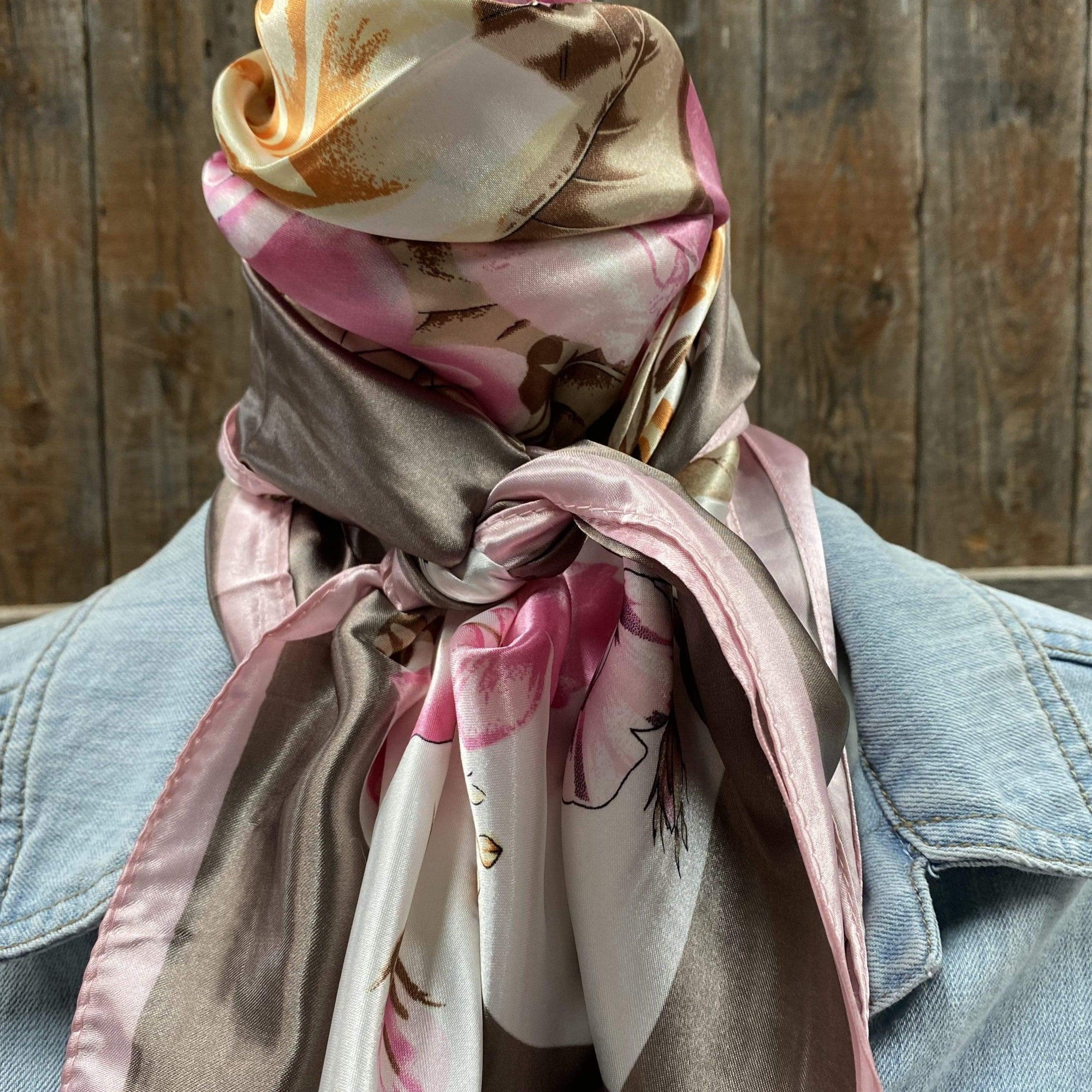 35X35" Pretty In Pink Roses Wild Rag / Scarf WR40