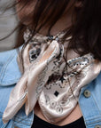 35X35" Pink & Silver Paisley Wild Rag / Scarf WR435