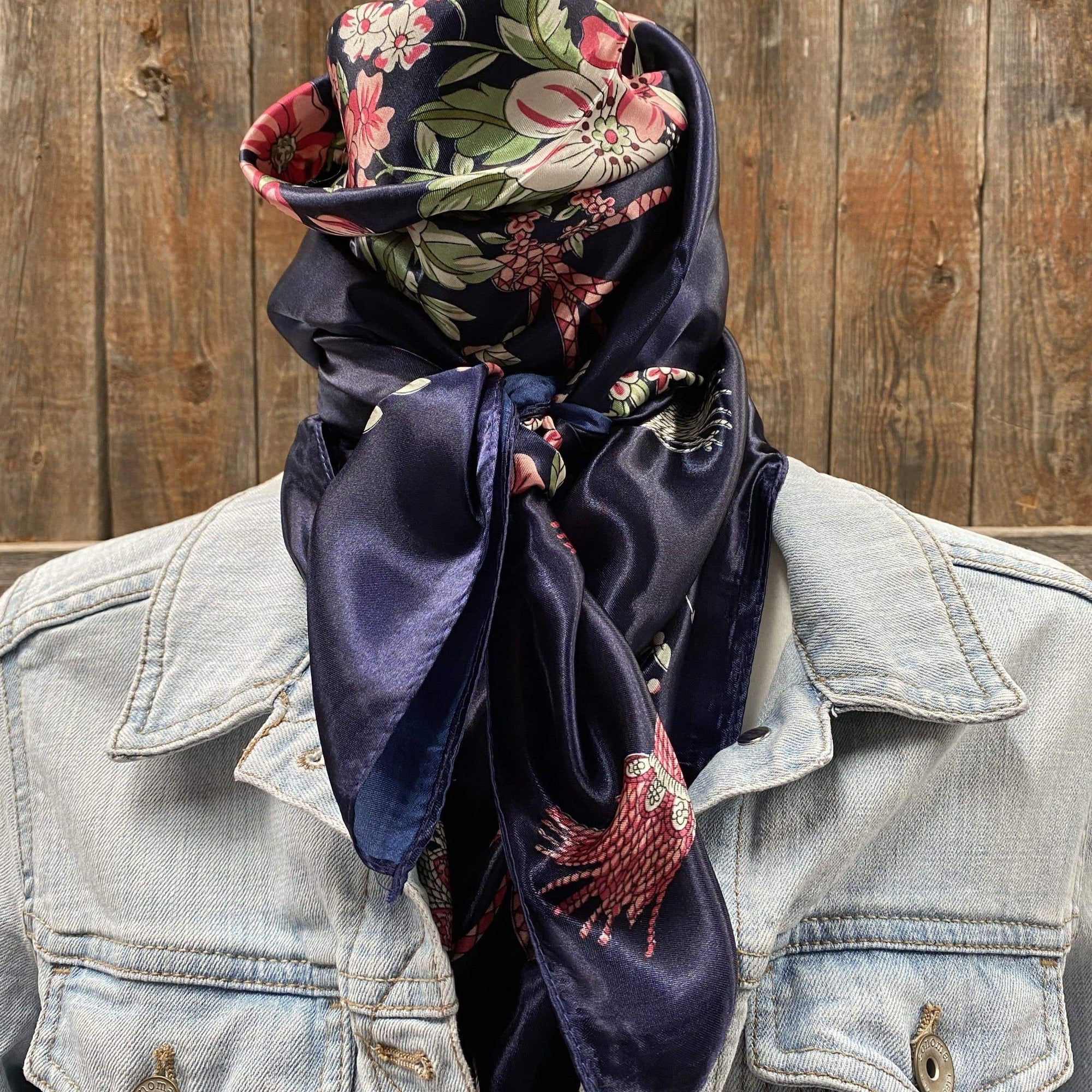 35X35" Rose Buds &amp; Tassels Wild Rag / Scarf WR51